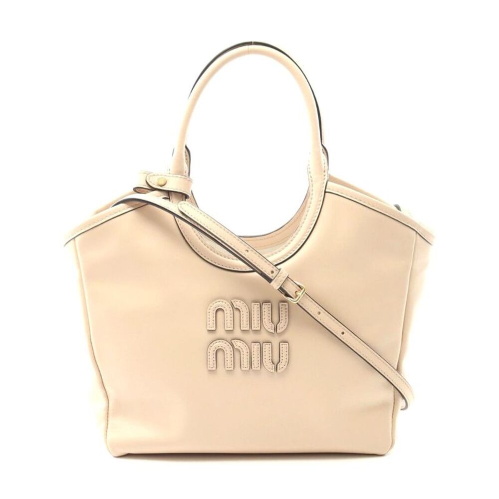Miu Miu IVY Leather Handbag Beige